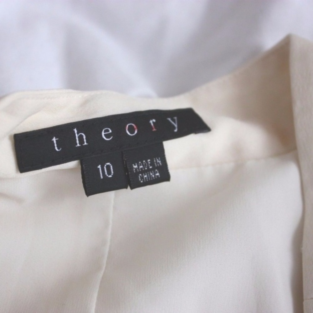 Theory Tailored Open Front Cream Blazer 10 Elegan… - image 7